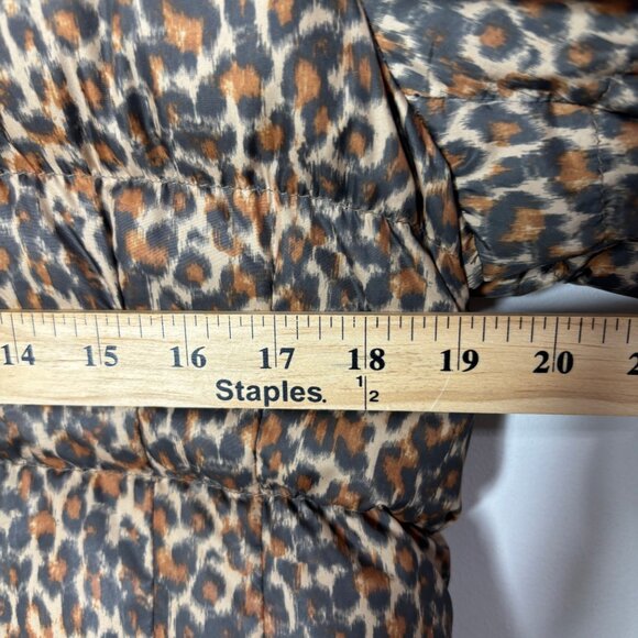 Scotch & Soda Maison Scotch Punk Radar Women's Leopard Print Down Puffer Coat L - Picture 12 of 16